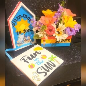 Summertime fun home decor/tiered tray decor